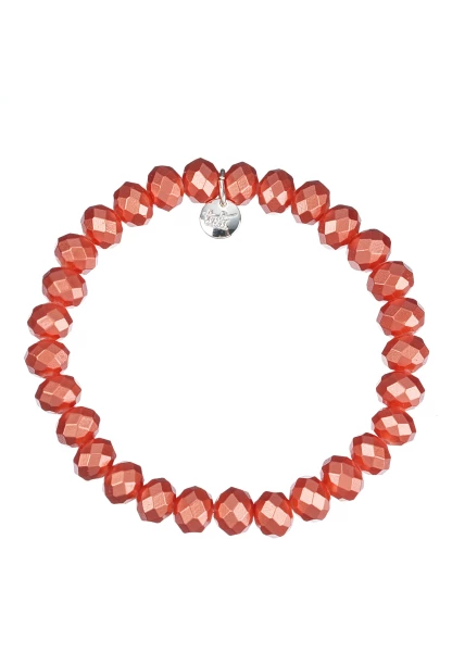 Leslii Damen-Armband Karin Kristall Glasperlen Orange