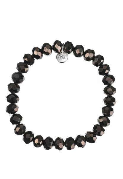 Leslii Damen-Armband Karin Kristall Glasperlen Schwarz