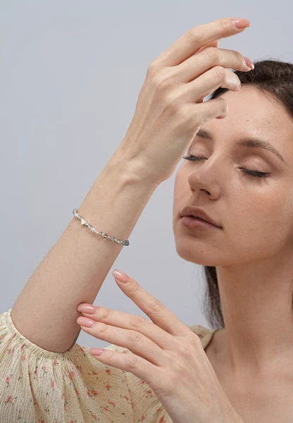 Leslii Damen-Armband Karoline Kristall Glasperlen Dehnbar Bunt