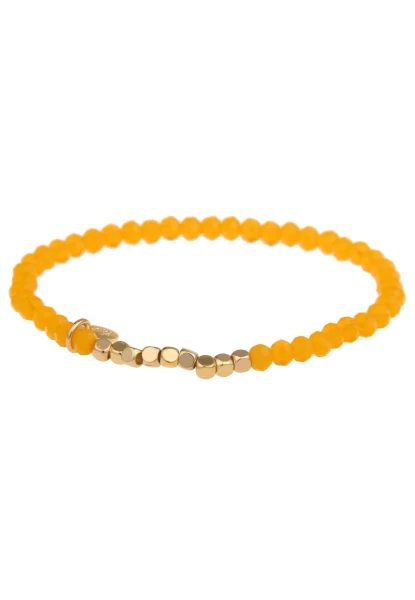 Leslii Damen-Armband Kayla Kristall Glasperlen-Armband Modeschmuck-Armband dehnbar Gelb