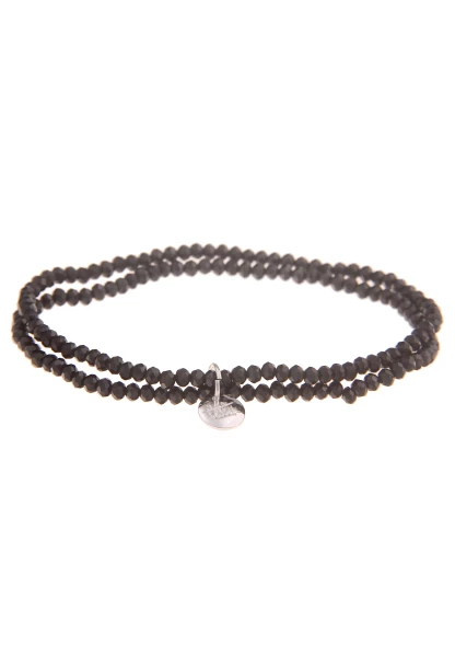 Leslii Damen-Armband Kelly Kristall Glasperlen Dehnbar Schwarz