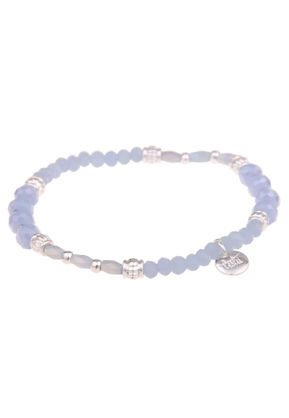 Leslii Damen-Armband Kiara Kristall Glasperlen-Armband Dehnbar Blau