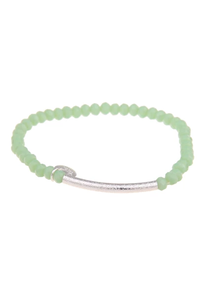 Leslii Damen-Armband Kim Kristall Glasperlen-Armband Modeschmuck-Armband dehnbar Mint