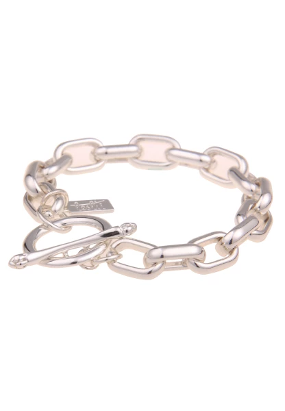 Leslii Damen-Armband Laura Statement Glieder-Armband Silbernes Modeschmuck-Armband Silber