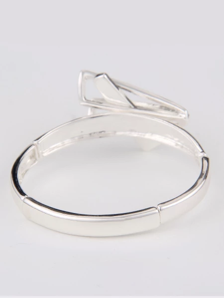 Leslii Damen-Armband Yvonne Statement-Armband Glitzer Armreif Modeschmuck-Armband Silber