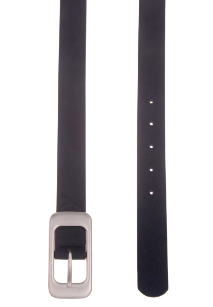 Leslii Damen-Gürtel Basic Statement-Schnalle Dunkelblauer Gürtel Uni Breite 3cm Blau Silber