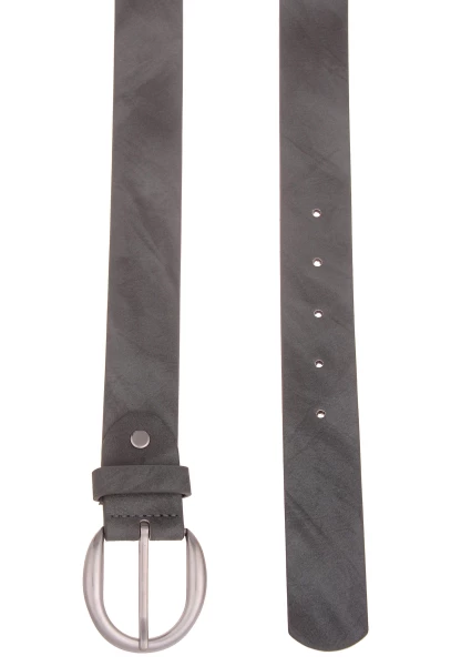 Leslii Damen-Gürtel Basic Uni Einfarbig Grauer Gürtel Breite 3,5cm Dornschließe Silber Grau