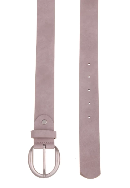 Leslii Damen-Gürtel Basic Uni Einfarbig Tauper Gürtel Breite 3,5cm Dornschließe Silber Taupe