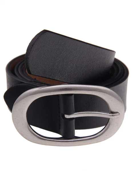 Leslii Damen-Gürtel City Cowgirl echter Leder-Gürtel schwarzer Gürtel Breite 3cm Silber Schwarz