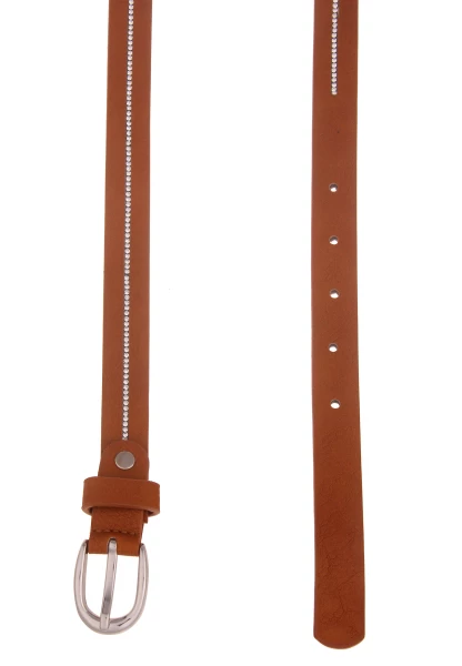 Leslii Damen-Gürtel Glitzer Strass-Gürtel Brauner Gürtel Glitzer-Gürtel Breite 2cm In Cognac Braun