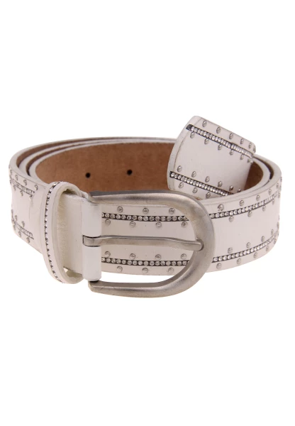 Leslii Damen-Gürtel Glitzer Strass-Gürtel Weißer Gürtel Glitzer-Gürtel Breite 3,5cm In Weiß Silber