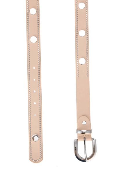 Leslii Damen-Gürtel Nieten-Gürtel Kunstleder Beiger Gürtel Basic-Gürtel Business Sand