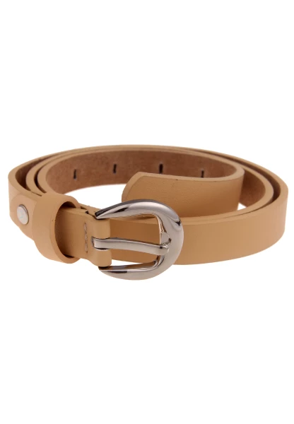 Leslii Damen-Gürtel schmaler Gürtel brauner Gürtel Basic-Gürtel Breite 2cm in Sand Braun