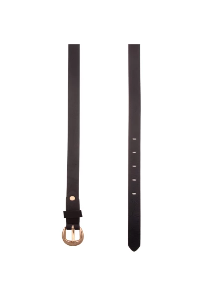 Leslii Damen-Gürtel Schmaler Gürtel Schwarzer Gürtel Basic In Schwarz Gold