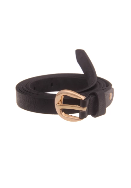 Leslii Damen-Gürtel schmaler Gürtel schwarzer Gürtel Basic in Schwarz Gold