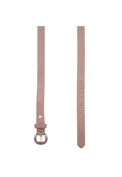 Leslii Damen-Gürtel Schmaler Gürtel Tauper Gürtel Basic-Gürtel Breite 2cm In Taupe Silber