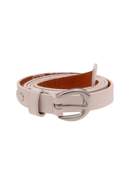 Leslii Damen-Gürtel schmaler Gürtel weißer Gürtel Basic-Gürtel in Weiß Silber