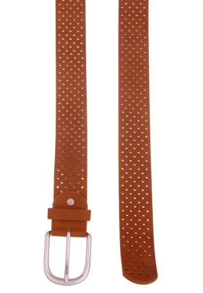 Leslii Damen-Gürtel Square Breiter Gürtel Breite 4cm Brauner Muster-Gürtel In Cognac Braun