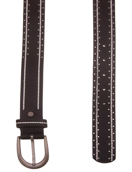 Leslii Damen-Gürtel Strass-Gürtel Schwarzer Gürtel Glitzer-Gürtel Breite 3,5cm Schwarz