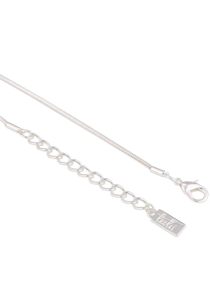 Leslii Damen-Kette Bicolor Formen Matt Schlangen-Kette Silberne Modeschmuck-Kette Silber Gold