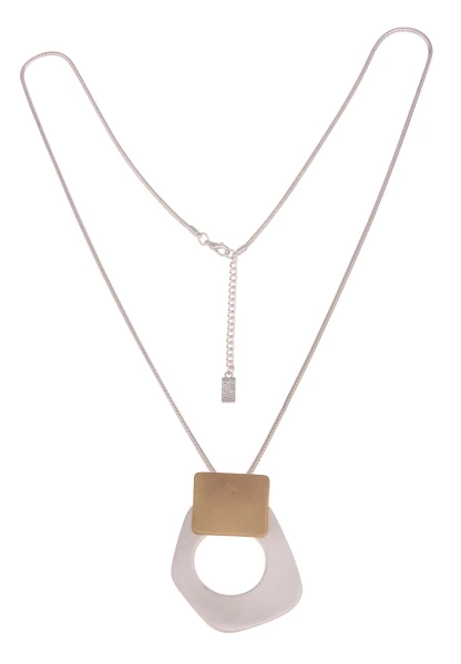 Leslii Damen-Kette Bicolor Formen Matt Schlangen-Kette silberne Modeschmuck-Kette Silber Gold