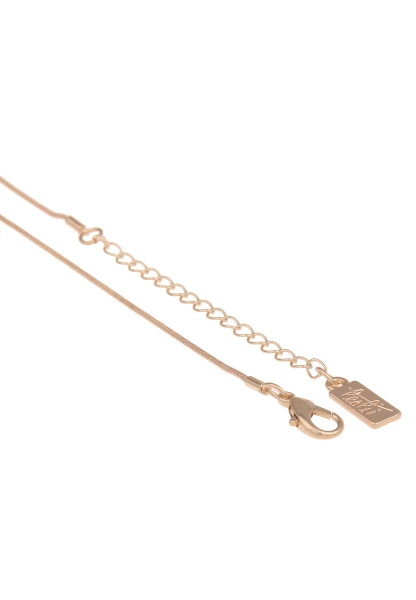 Leslii Damen-Kette Bicolor Ring Perlen-Anhänger Matt Schlangen-Kette Goldene Modeschmuck-Kette