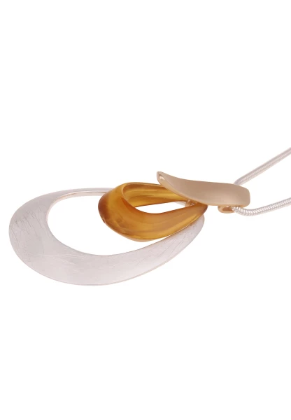 Leslii Damen-Kette Bicolor Tropfen Matt Schlangen-Kette Silberne Modeschmuck-Kette Silber Gold