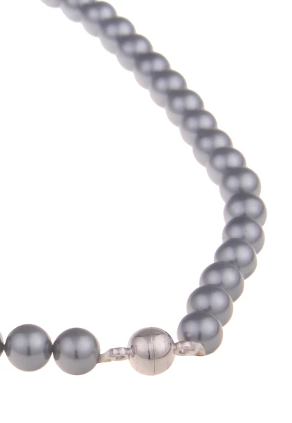 Leslii Damen-Kette Evelyn Perlen-Collier Graue Perlen-Kette Strass Kurze Halskette Modeschmuck Grau