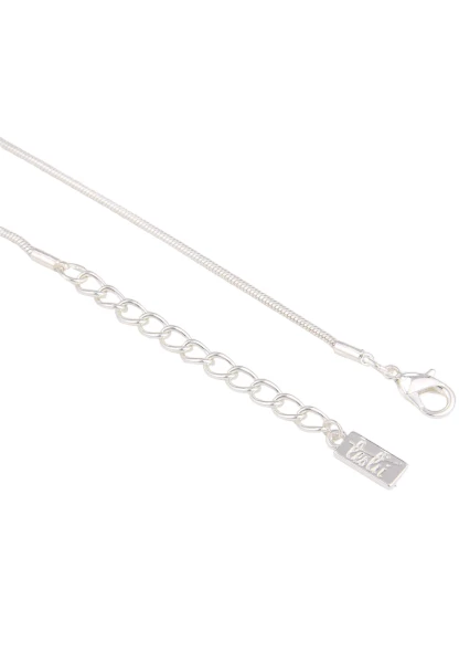 Leslii Damen-Kette Festival Feder-Anhänger Lange Blumen-Kette Silberne Modeschmuck-Kette Silber