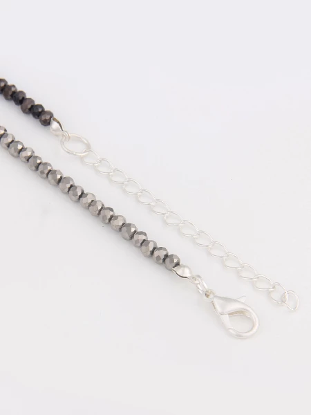 Leslii Damen-Kette Glitzer Glasperlen Herzanhänger Lebensbaum Perlen-Kette Kurze Halskette Silberne