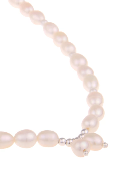 Leslii Damen-Kette Hella Weiße Perlen-Kette Echte Süßwasserzucht-Perlen Collier Kurze Kette Weiß