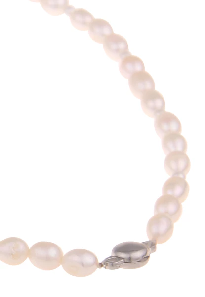 Leslii Damen-Kette Hella Weiße Perlen-Kette Echte Süßwasserzucht-Perlen Collier Kurze Kette Weiß