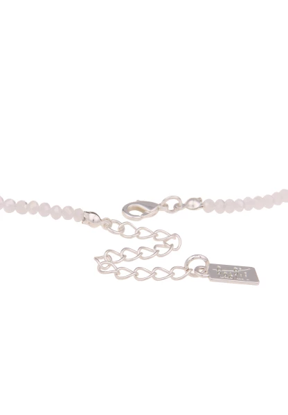 Leslii Damen-Kette Jenna Glas-Perlen Weiße Perlen-Kette Kurze Modeschmuck-Kette Weiß