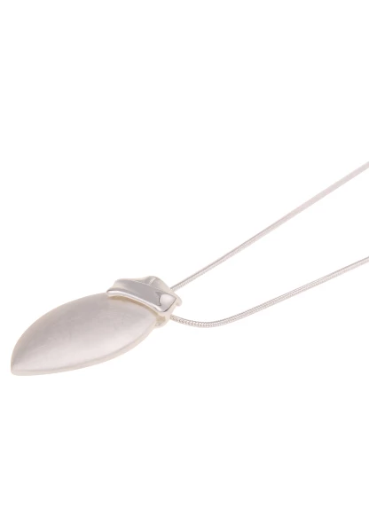 Leslii Damen-Kette Konvex-Anhänger Matt Schlangen-Kette Silber