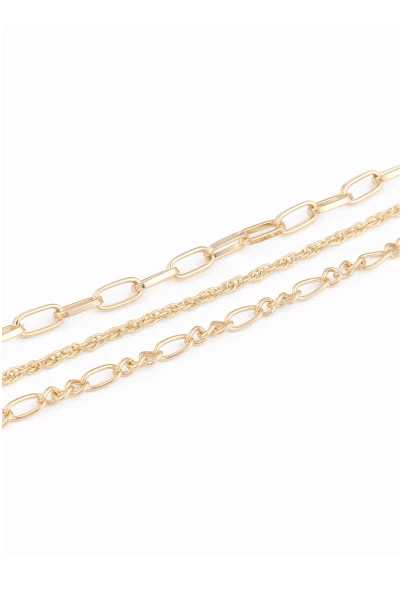 Leslii Damen Kette Layering Gliederkette Modeschmuck Gold