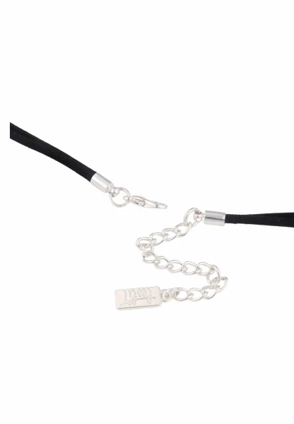 Leslii Damen-Kette Matt Herz Lange Halskette Herz-Anhänger Schwarze Modeschmuck-Kette Schwarz