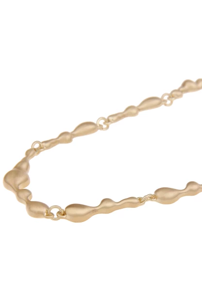 Leslii Damen-Kette Matt Look Collier Mattierte Glieder-Kette Goldene Modeschmuck-Kette Gold