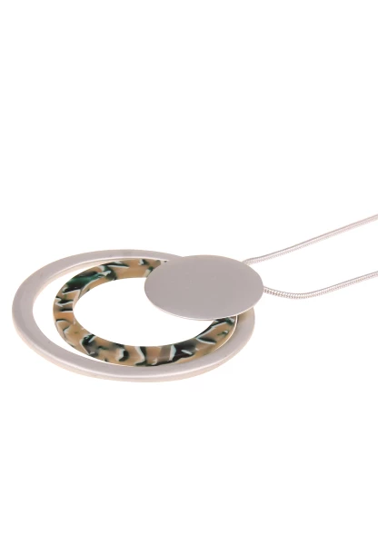 Leslii Damen-Kette Muster Ring-Anhänger Matt Schlangen-Kette Silberne Modeschmuck-Kette Silber