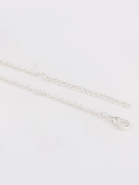 Leslii Damen-Kette Muster-Ring Ring-Anhänger Lange Halskette Modeschmuck-Kette In Silber Grün