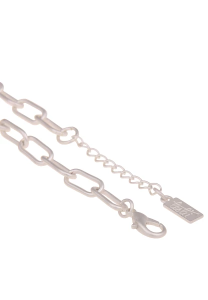 Leslii Damen-Kette Natursteine Glieder-Kette Kurze Stein-Kette Silber Mint