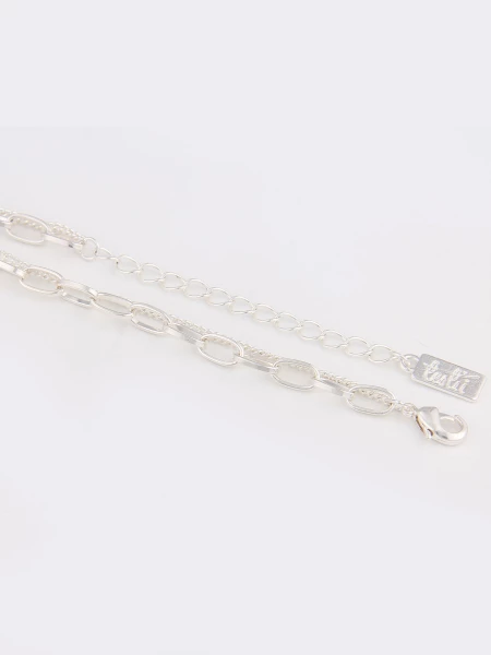 Leslii Damen-Kette Perlen Layering Kurze Halskette Silberne Gliederkette Modeschmuck Y-Kette In Silb