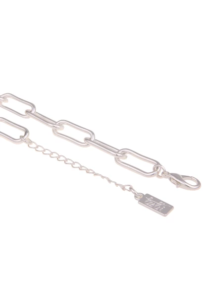 Leslii Damen-Kette Perlmutt-Anhänger Tropfen Glieder-Kette Modeschmuck-Kette Silber Weiß