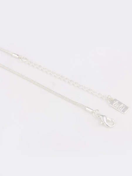 Leslii Damen-Kette Rechteck-Anhänger Kurze Halskette Silberne Modeschmuck-Kette In Silber Grau