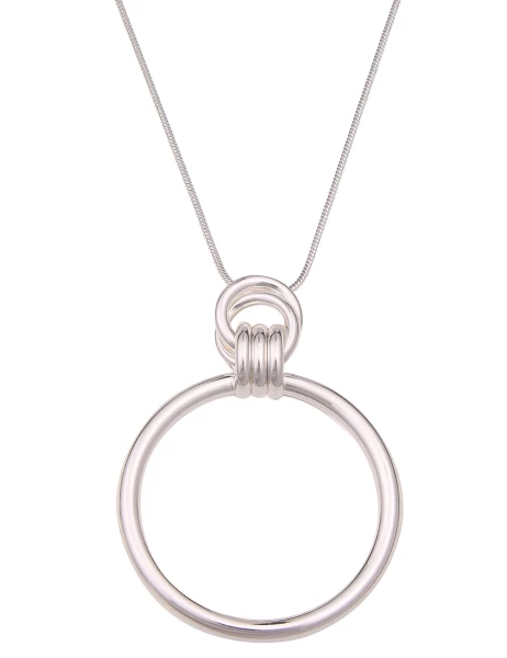 Leslii Damen-Kette Ring-Anhänger Classic Schlangen-Kette Silberne Modeschmuck-Kette Glanz Silber