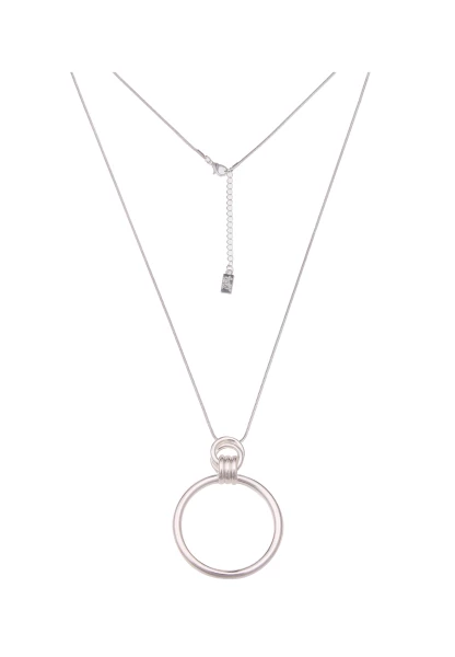 Leslii Damen-Kette Ring-Anhänger Classic Schlangen-Kette Silberne Modeschmuck-Kette Glanz Silber