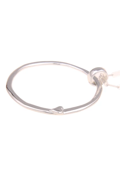 Leslii Damen-Kette Ring-Anhänger Herz Glieder-Kette Silberne Modeschmuck-Kette Glanz Silber