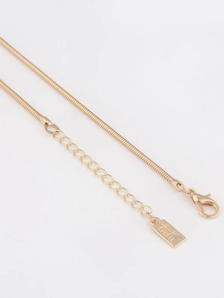 Leslii Damen-Kette Ring-Anhänger Kurze Halskette Goldene Modeschmuck-Kette Gold Matt Hochglanz