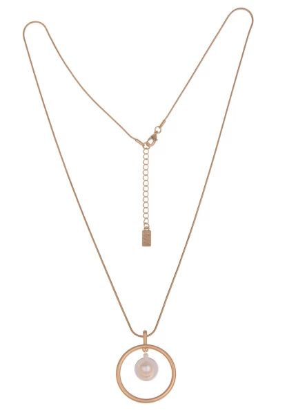 Leslii Damen-Kette Ring Perlen-Anhänger Matt Schlangen-Kette silberne Modeschmuck-Kette Silber