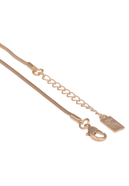 Leslii Damen-Kette Ring Weißer Perlen-Anhänger Schlangen-Kette Goldene Modeschmuck-Kette Gold