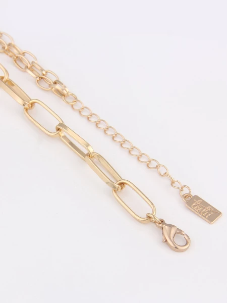 Leslii Damen-Kette Statement-Glieder Glieder-Kette Kurze Halskette Goldene Modeschmuck-Kette Gold